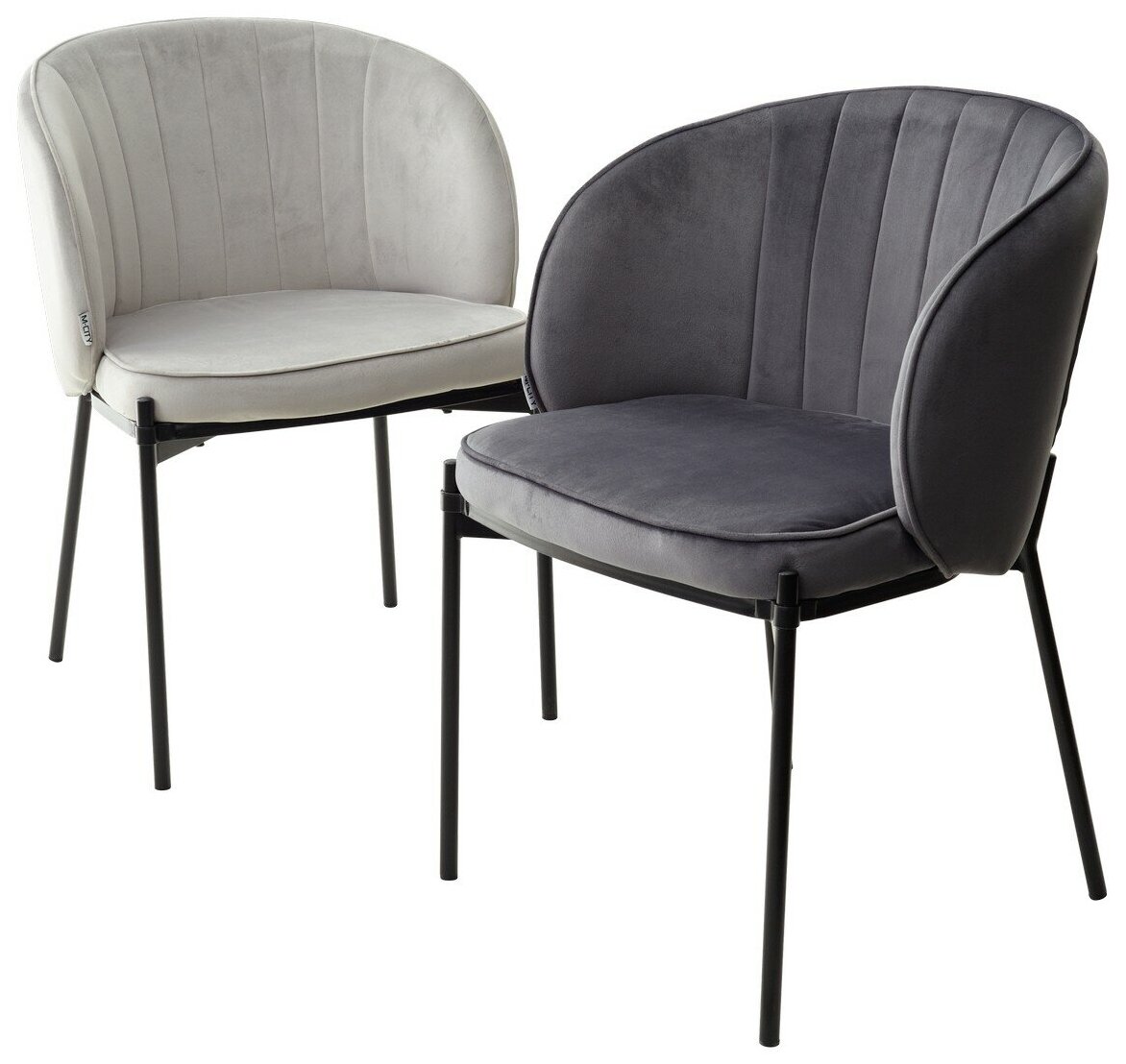 Стул DIANA BLUVEL-03 LIGHT GREY, велюр / черный каркас