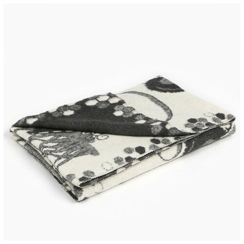 Одеяло байковое Панда 100х140см, цвет серый 400г/м , хлопок 100%