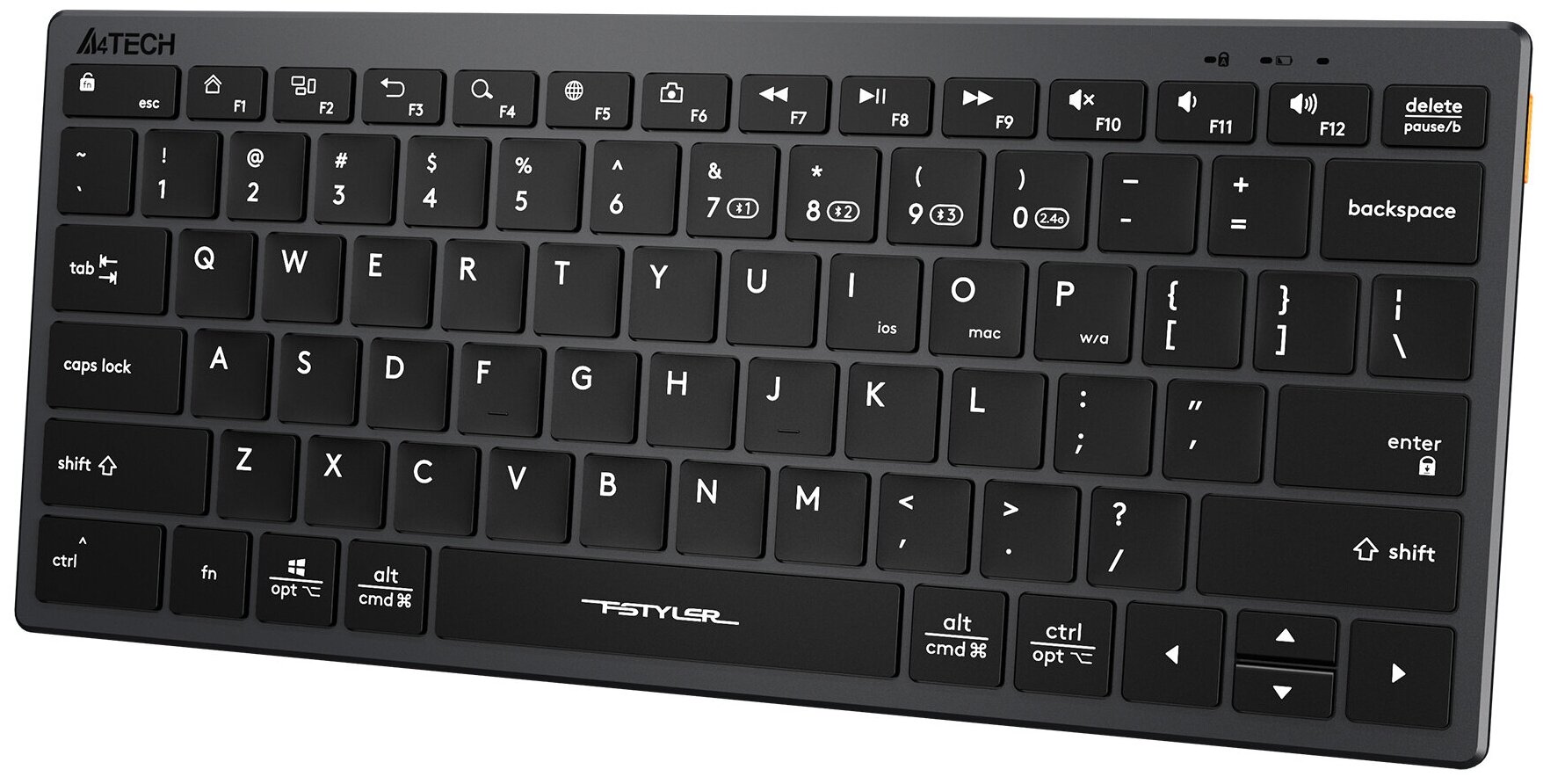 Клавиатура A4TECH Fstyler FBX51C, USB, Bluetooth/Радиоканал, серый [fbx51c grey]