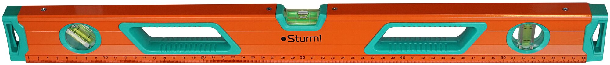 Уровень 600 мм, фрезерованный, магнитный, 3 глазка, точность 1мм/м, Sturm!