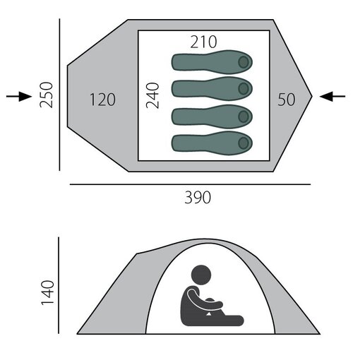 палатка canio 4 btrace зеленый Палатка Canio 4 BTrace (Зеленый)