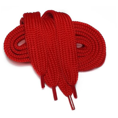 Шнурки LENKO широкие темно-красные плоские 140 см, 20 мм