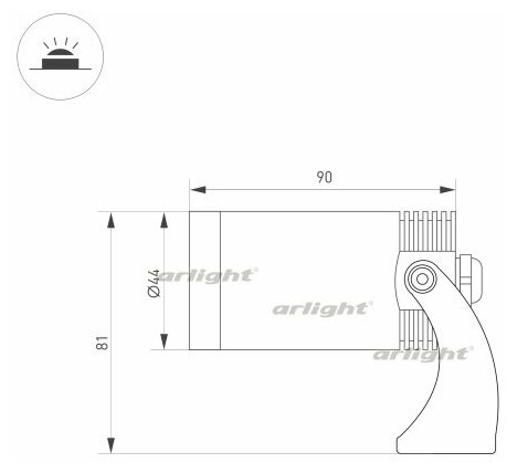 Уличный светодиодный светильник Arlight KT-Water-R44-8W White6000 / - фото №14