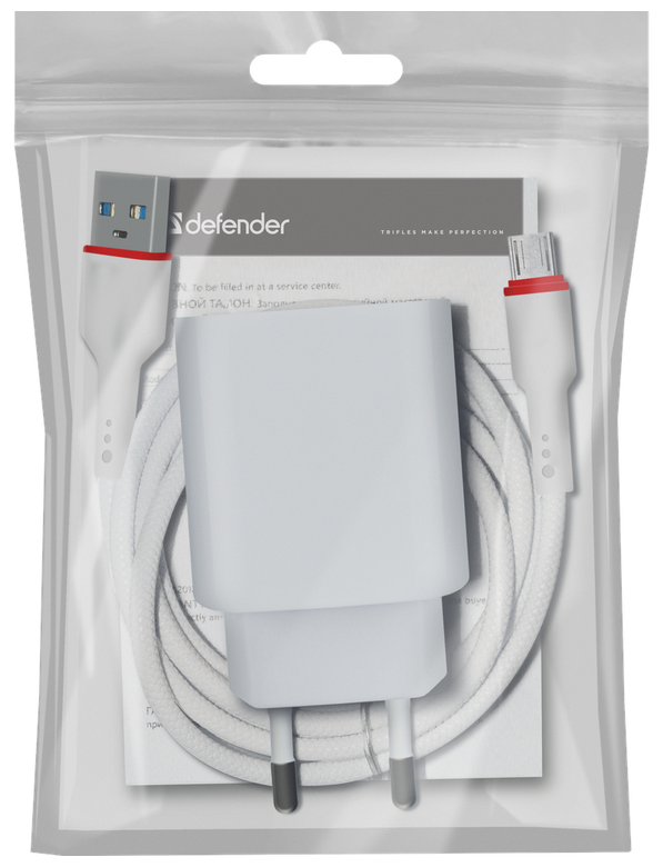 Сетевое зарядное устройство для телефона Defender UPC-22 2xUSB5V/21А с кабелем micro-USB в комплекте / зарядка для телефона