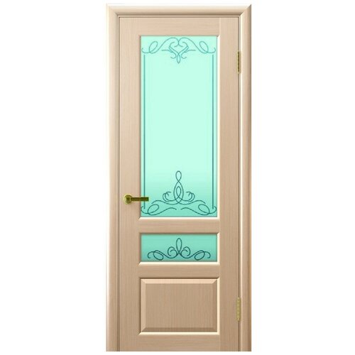 Межкомнатная дверь шпон Валентия 2 беленый дуб со стеклом
