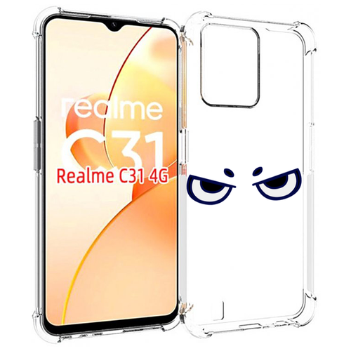 Чехол MyPads злые-глазки для OPPO Realme C31 задняя-панель-накладка-бампер