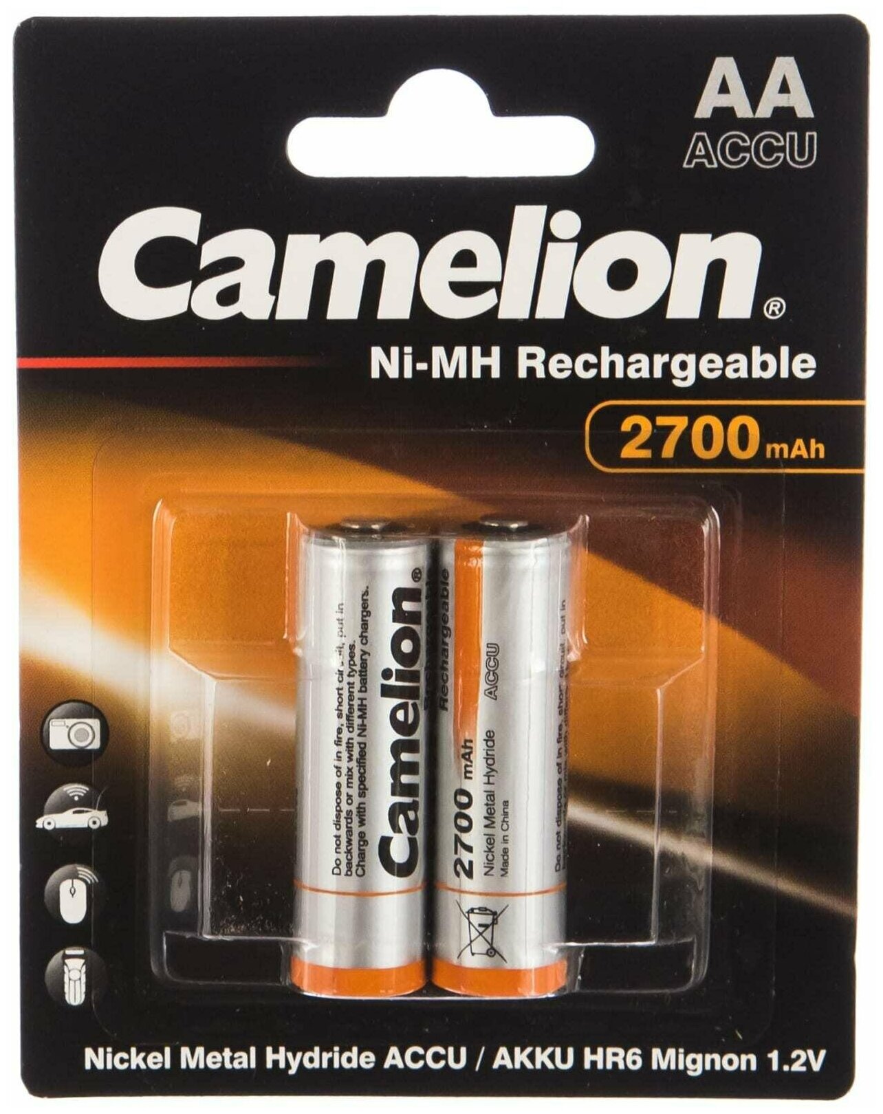 Аккумулятор Camelion 2700 mA*h AA 2шт на блистере