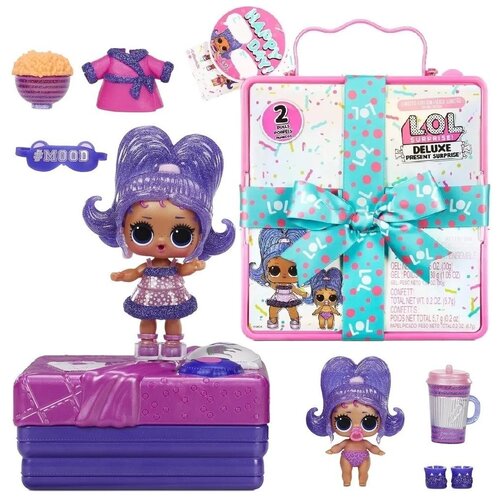 Игровой набор L.O.L. Surprise! Deluxe Present Surprise Series 2 Slumber Party - Розовый чемодан с куклой и сестричкой, 576419