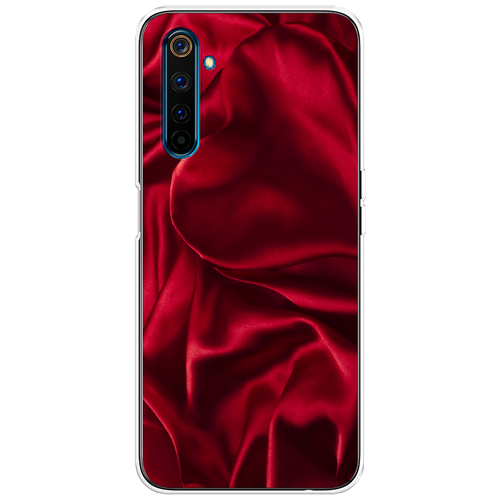 Силиконовый чехол на Realme 6 Pro / Реалми 6 Про Текстура красный шелк силиконовый чехол на realme 6 реалми 6 текстура красный шелк