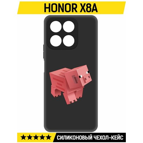 Чехол-накладка Krutoff Soft Case Minecraft-Свинка для Honor X8a черный чехол накладка krutoff soft case minecraft свинка для honor 9x lite черный