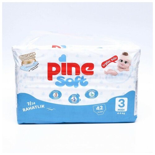 Подгузники детские Pine Soft 3 Midi (4 - 9 kg), 42 шт