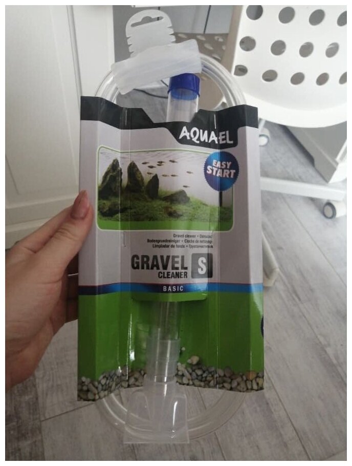 Грунтоочиститель для аквариума AQUAEL GRAVEL & GLASS CLEANER S (26 - 46 см) со скребком - фотография № 4