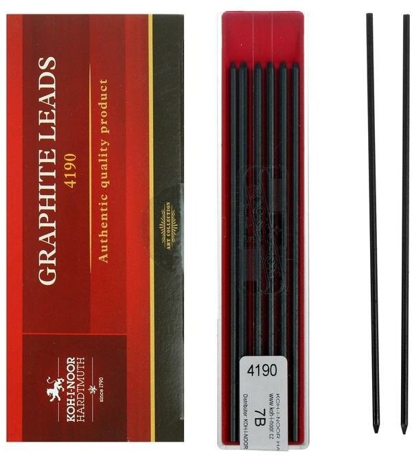 Грифели для цанговых карандашей Koh-i-noor 4190/07 В, 2,0 мм, 12 штук в упаковке