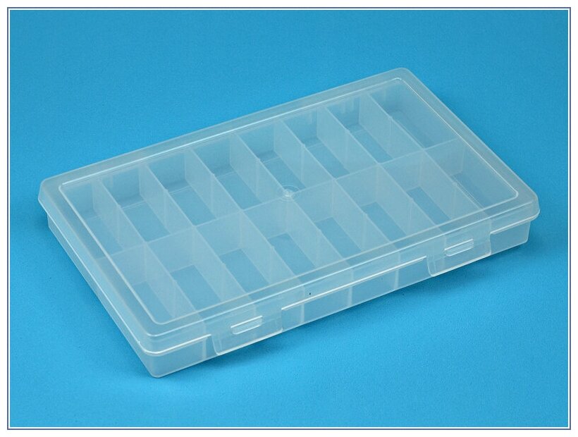 Коробка для приманок PolymerBOX 2816 (16 ячеек) 280 х 185 х 40 мм, цв. Прозрачный