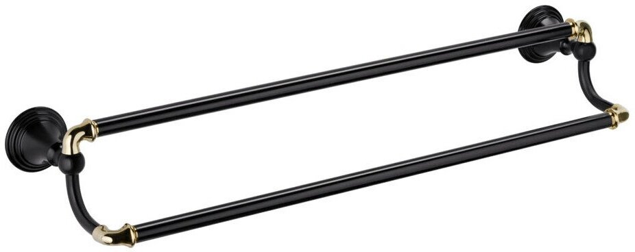 Держатель полотенец трубчатый (60 см.) двойной Fixsen Luksor FX-71602B черный