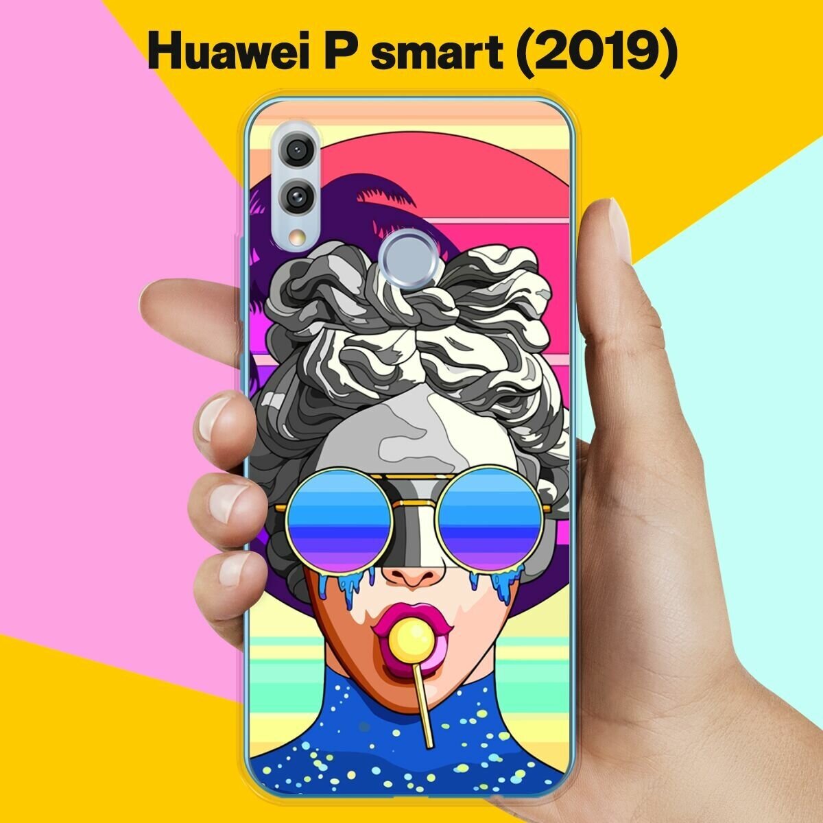 Силиконовый чехол на Huawei P smart 2019 Очки / для Хуавей Пи Смарт 2019