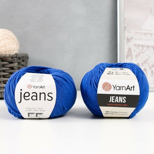 Пряжа Jeans 55% хлопок, 45% акрил 160м/50гр (47 василек)