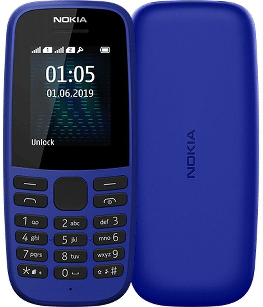 Мобильный телефон NOKIA 105 SS TA-1203, синий - фото №13