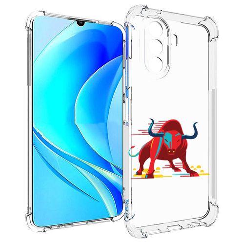 Чехол MyPads Красный-бык для Huawei Nova Y70 / Nova Y70 Plus (MGA-LX9N) / Huawei Enjoy 50 задняя-панель-накладка-бампер чехол mypads красный коридор для huawei nova y70 nova y70 plus mga lx9n huawei enjoy 50 задняя панель накладка бампер