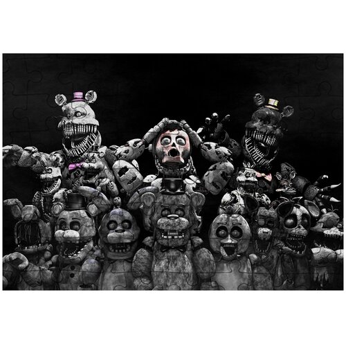 Пазл Картонный 38x26 см, размер А3, 300 деталей, модель Five Night s at Freddy s-3