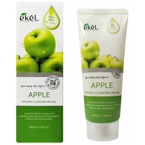 Пилинг-скатка с экстрактом зеленого яблока Apple Natural Clean Peeling Gel для лица ekel natural clean peeling gel apple пилинг скатка с экстрактом зеленого яблока