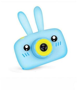 Фотоаппарат Детский "Зайчик" с противоударным силиконовым чехлом с ушками / Синий