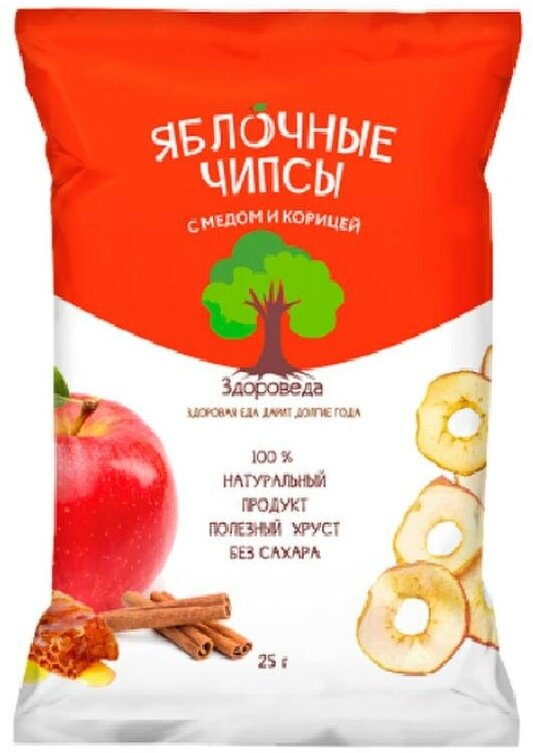 Чипсы яблочные с медом и корицей "Здороведа" 25 г