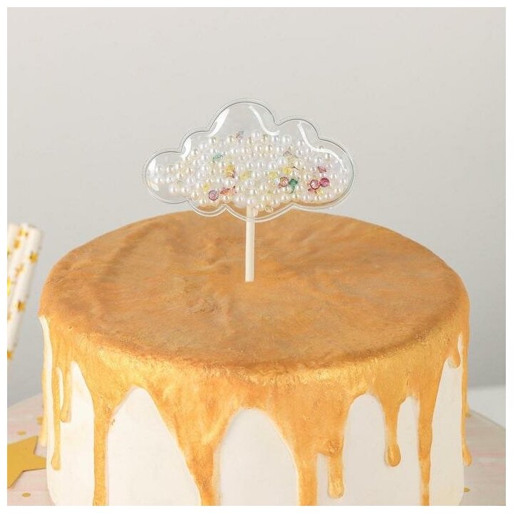 Топпер КНР на торт "Конфетти. облачко", 12х7,5 см (6912070)