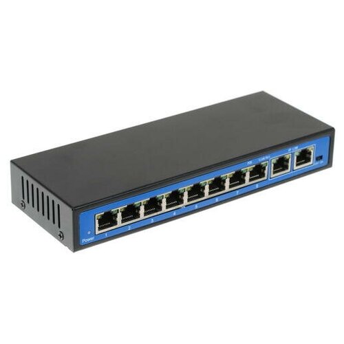 poe удлинитель активный ethernet 100мб с разветвитель 2 портовый orient swp 102 100 POE-коммутатор 8-канальный, 2xRJ45 UPLINK, POE-A, 144Вт | ORIENT SWP-7508POE/2P