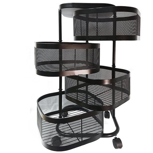 Тележка для хранения Biotorg, металл, квадратная, 4 корзины, 33x33x77 см