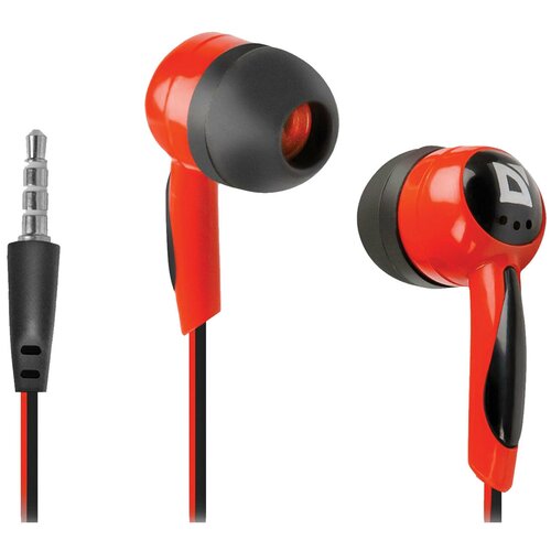 Наушники DEFENDER Basic 604 проводные 11 м вкладыши черные с красным 63605 58600₽