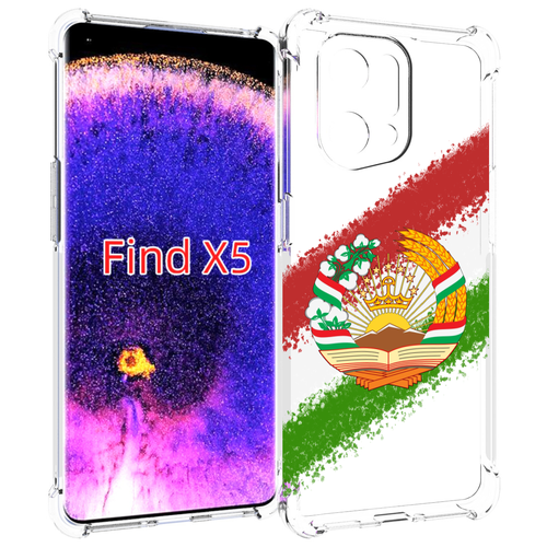 Чехол MyPads герб флаг Таджикистана для Oppo Find X5 задняя-панель-накладка-бампер чехол mypads флаг киргизии для oppo find x5 задняя панель накладка бампер