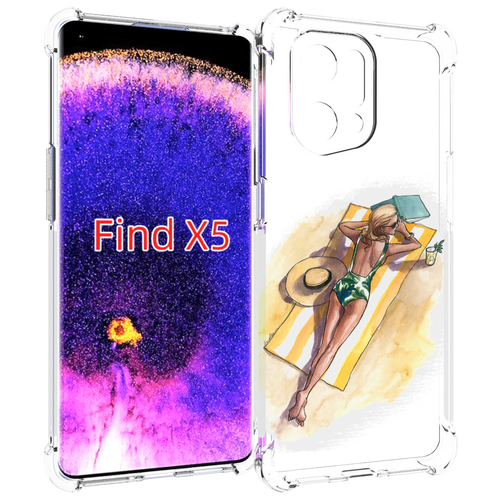 Чехол MyPads девушка на пляже женский для Oppo Find X5 задняя-панель-накладка-бампер