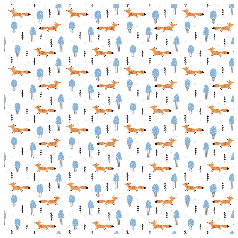 Упаковочная бумага глянц. 70*100см, "Foxes", 105г/м2, AXLER