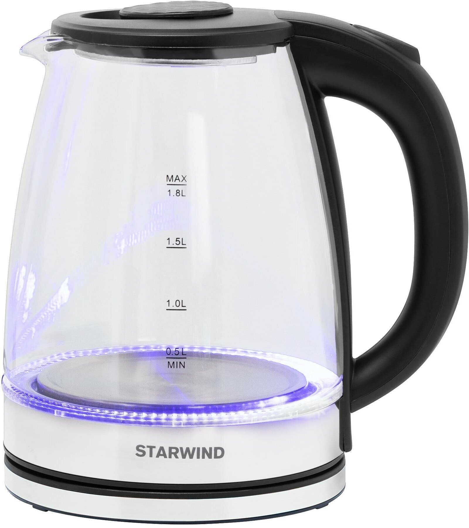 Чайник электрический StarWind , 1800Вт, черный и серебристый - фото №9