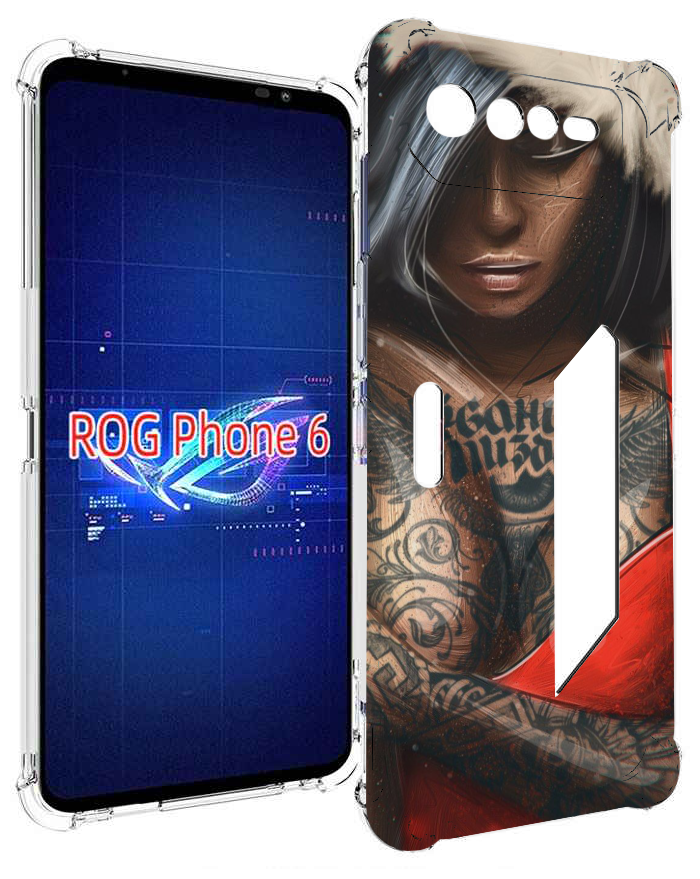 Чехол MyPads санта-клаус-девушка для Asus ROG Phone 6 задняя-панель-накладка-бампер