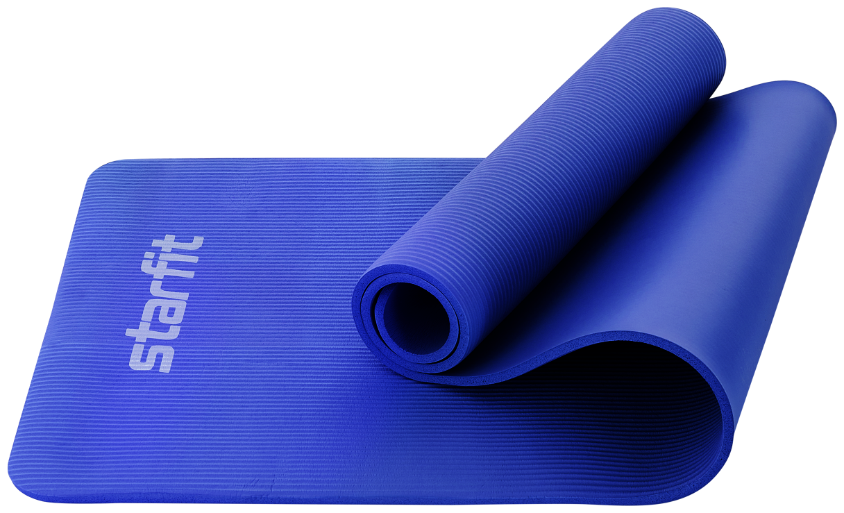 Коврик для йоги и фитнеса Starfit Fm-301, Nbr, 183x61x1,2 см, темно-синий