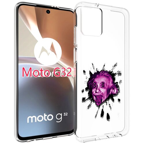 Чехол MyPads Эйнштейн для Motorola Moto G32 задняя-панель-накладка-бампер