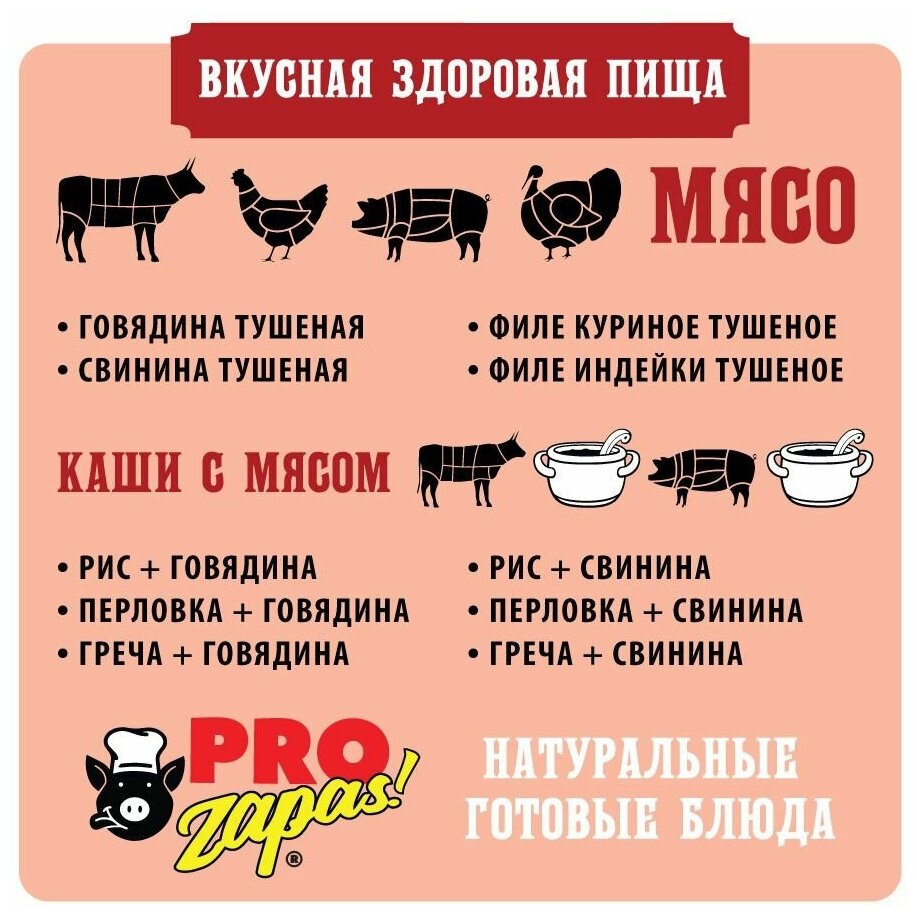 Говядина тушеная ProZapas! Premium, 98% чистого мяса, набор 6 шт по 500 гр, тушенка гост высший сорт домашняя - фотография № 5