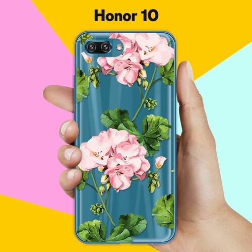 Силиконовый чехол Розовые цветы на Honor 10 силиконовый чехол цветы розовые на honor 20