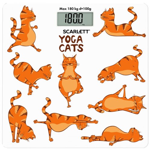 Весы напольные Scarlett SC-BS33E077 йога коты