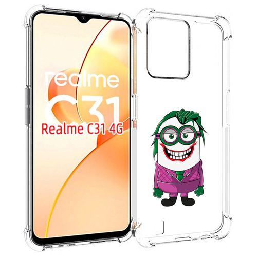 Чехол MyPads джокер миньон для OPPO Realme C31 задняя-панель-накладка-бампер чехол задняя панель накладка бампер mypads джокер миньон для realme x7 противоударный