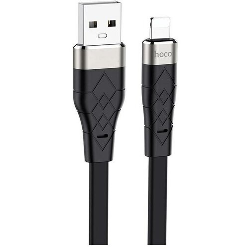 Кабель с USB-A на Lightning / для передачи и передачи данных / 2.4A / плоский кабель устойчив к изгибам / HOCO