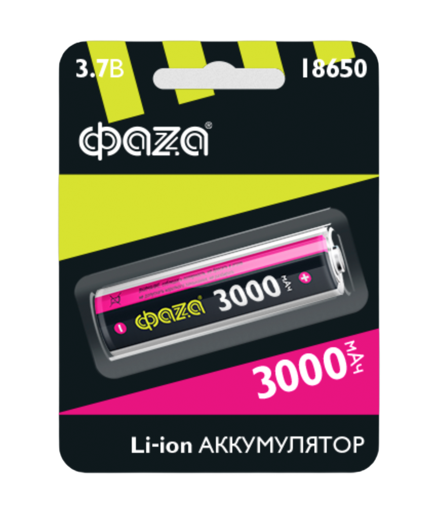 Аккумулятор Li-Ion 3000 мА·ч 3.7 В ФАZА Li18650-3000, в упаковке: 1 шт.