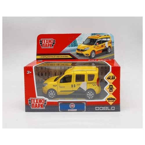 Такси ТЕХНОПАРК Fiat Doblo, DOBLO-12TAX-YE 1:43, 12 см, желтый