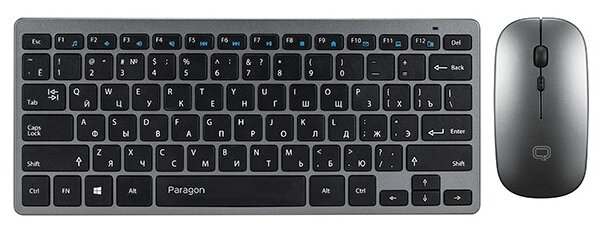 Комплект беспроводной клавиатура+мышь Qumo Paragon K15/M21, Wireless, Серый/Черный 23892 - фото №1