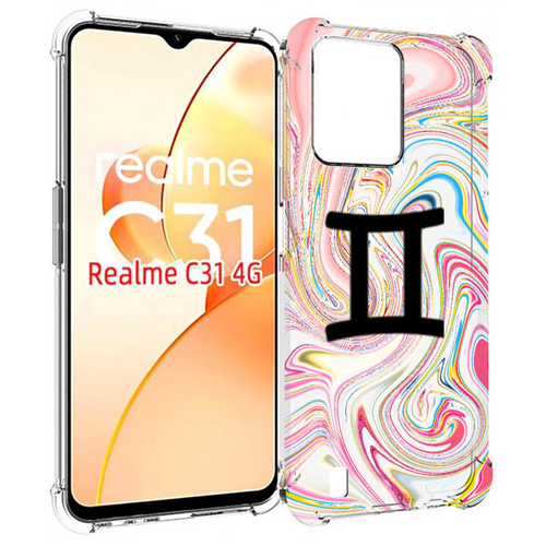 Чехол MyPads знак зодиака близнецы 2 для OPPO Realme C31 задняя-панель-накладка-бампер