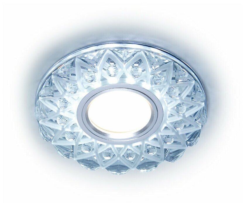 Встраиваемый точечный светильник Ambrella с LED подсветкой S375 CL/FR прозрачный/матовый GU5.3+3W