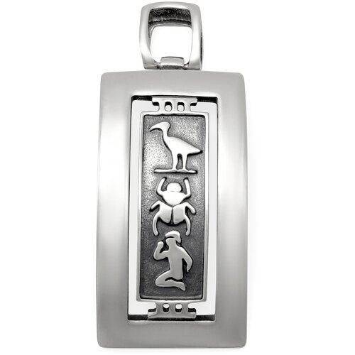 Подвеска женская серебряная на шею, серебро 925 пробы, ювелирное украшение Скарабей, большой, крупный, длинный кулон на цепочку. Юмила