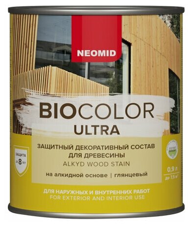 Neomid защитный декоративный состав для древесины BIO COLOR ULTRA, палисандр 0,9л